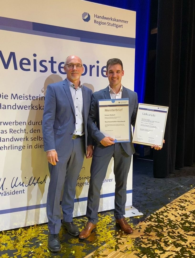 Meisterfeier; Klaus und Simon Riekert